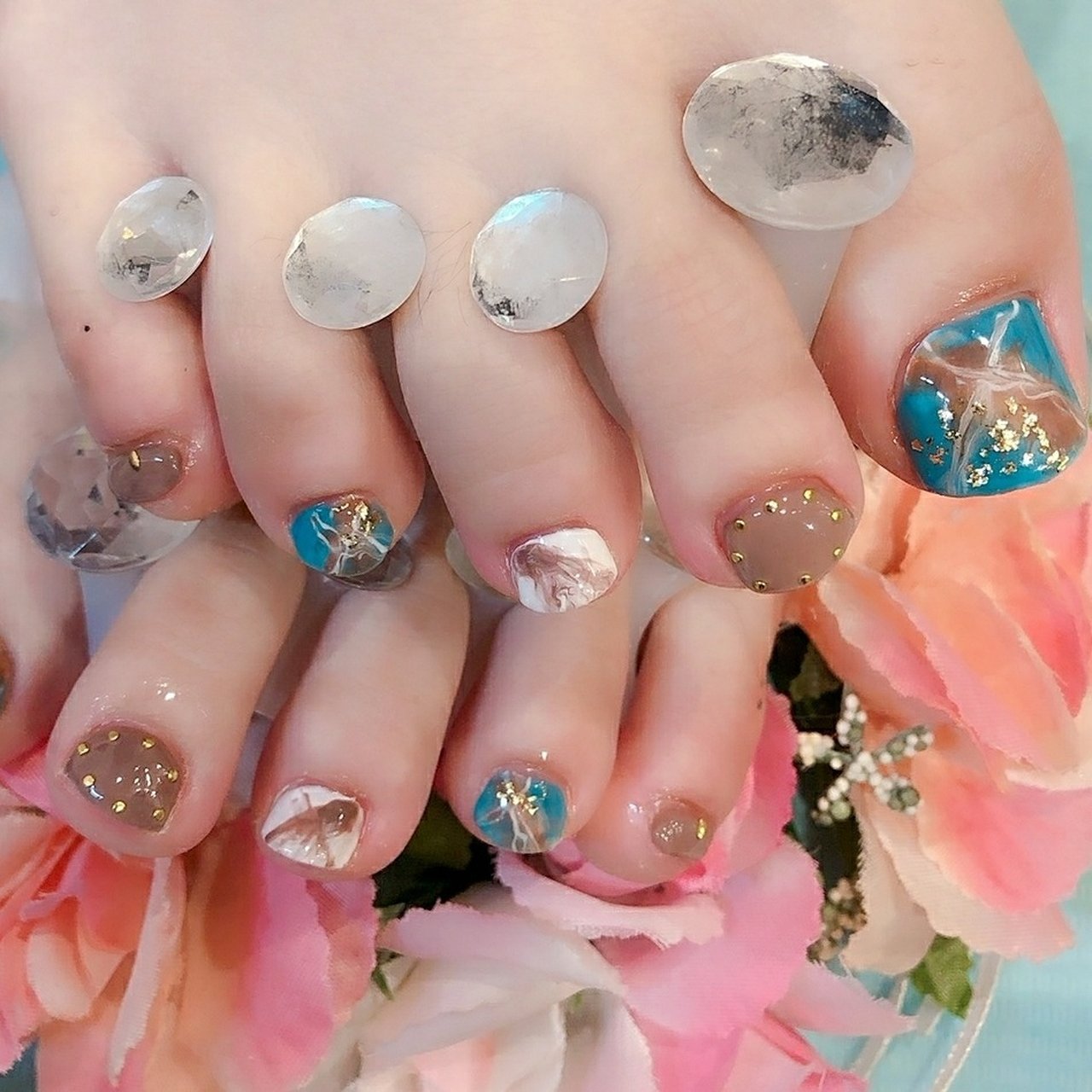 夏 海 リゾート デート フット Beautysalonmyfairladyﾏｲﾌｪｱﾚﾃﾞｨのネイルデザイン No ネイルブック