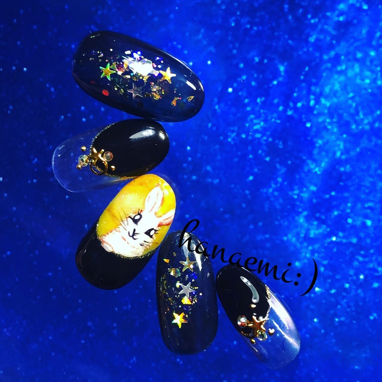 秋 ハンド ホログラム 星 ミディアム Nail Smile Hanaemiﾟ ﾟஐ美沙 のネイルデザイン No ネイル ブック
