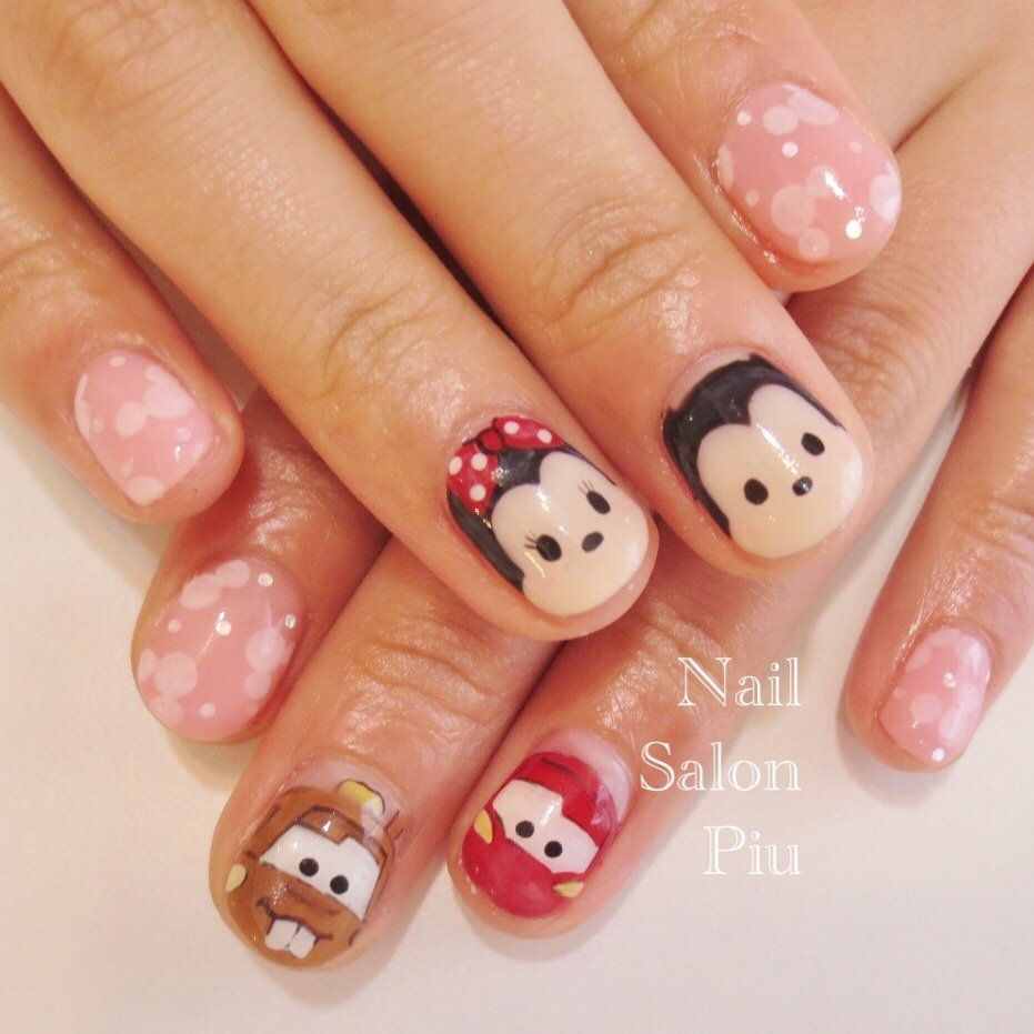 オールシーズン 女子会 ハンド キャラクター ドット Piuのネイルデザイン No ネイルブック