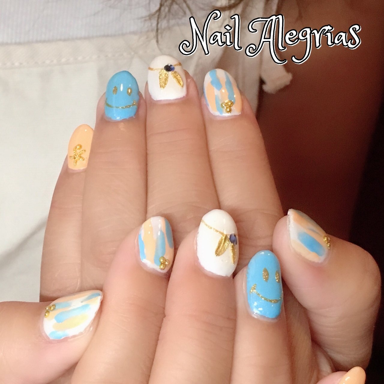 夏 海 リゾート ハンド フェザー Nail Alegrias ネイルアレグリアス のネイルデザイン No ネイルブック