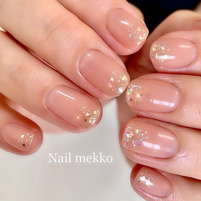 ハンド シンプル ラメ シースルー クリア Nail Mekkoのネイルデザイン No ネイルブック