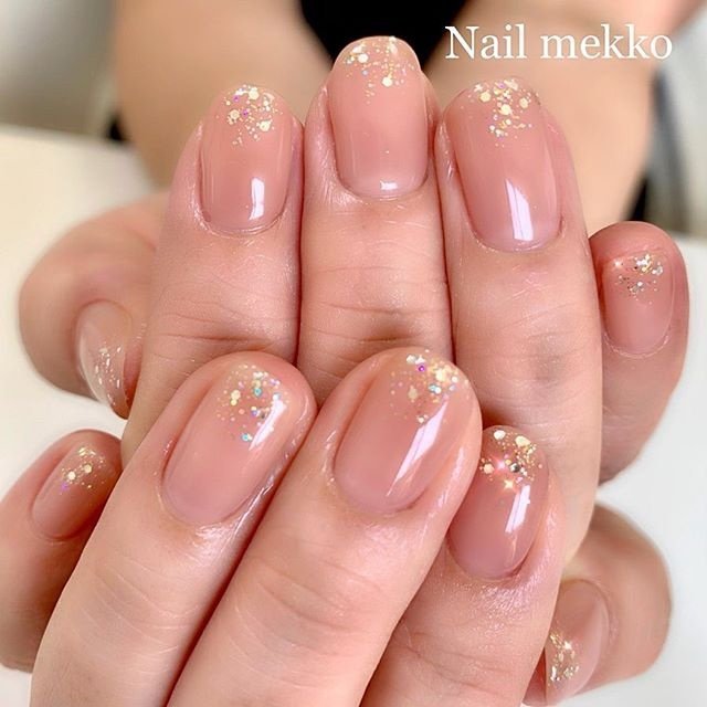 ハンド シンプル ラメ シースルー クリア Nail Mekkoのネイルデザイン No ネイルブック