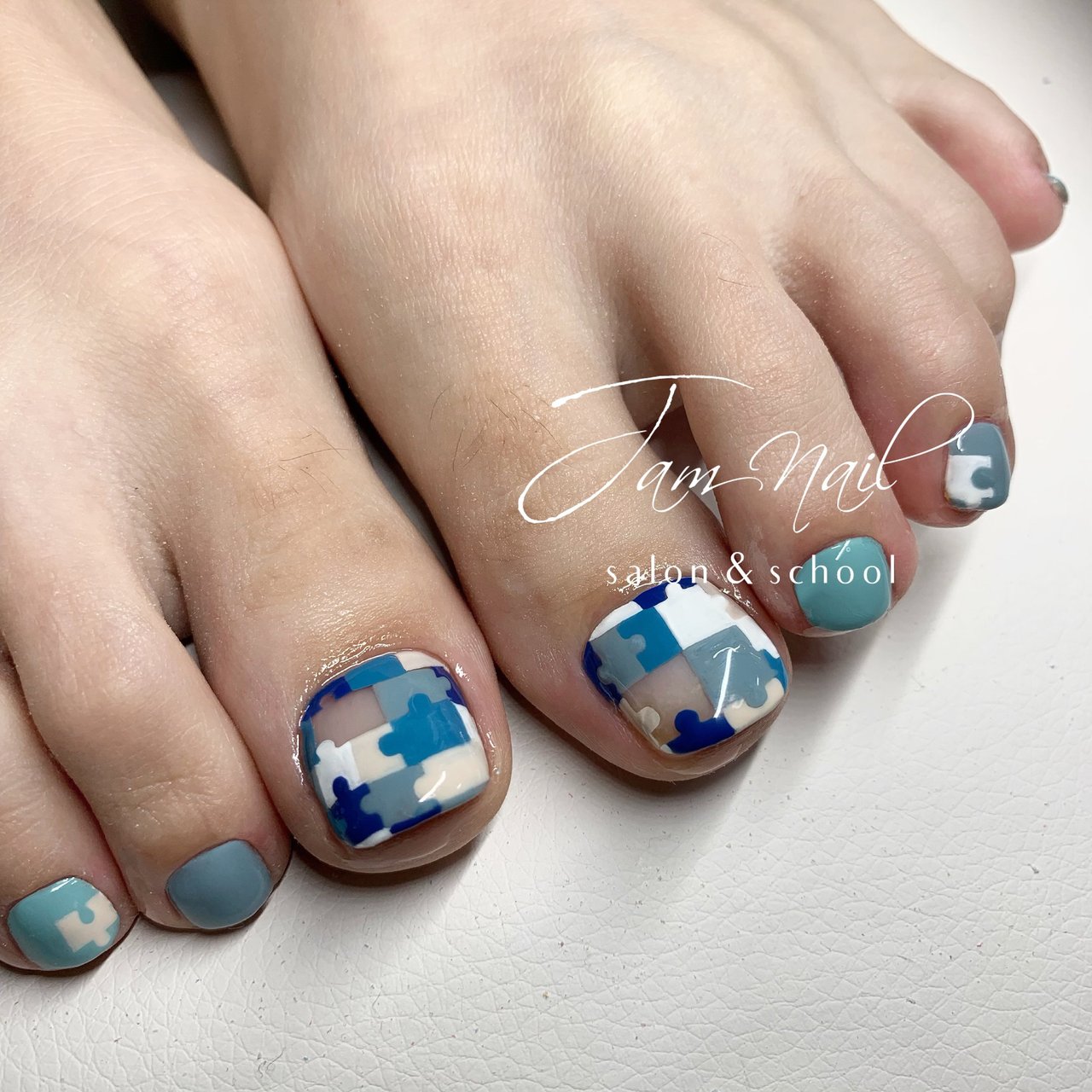 夏 オールシーズン フット ターコイズ 水色 Jam Nailのネイルデザイン No ネイルブック