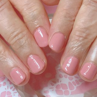 #70代のお客様 #素敵 
#くすみピンク #オールシーズン #リゾート #浴衣 #パーティー #ハンド #ワンカラー #ショート #ピンク #ジェルネイル #お客様 #nailsalon_siréne #ネイルブック