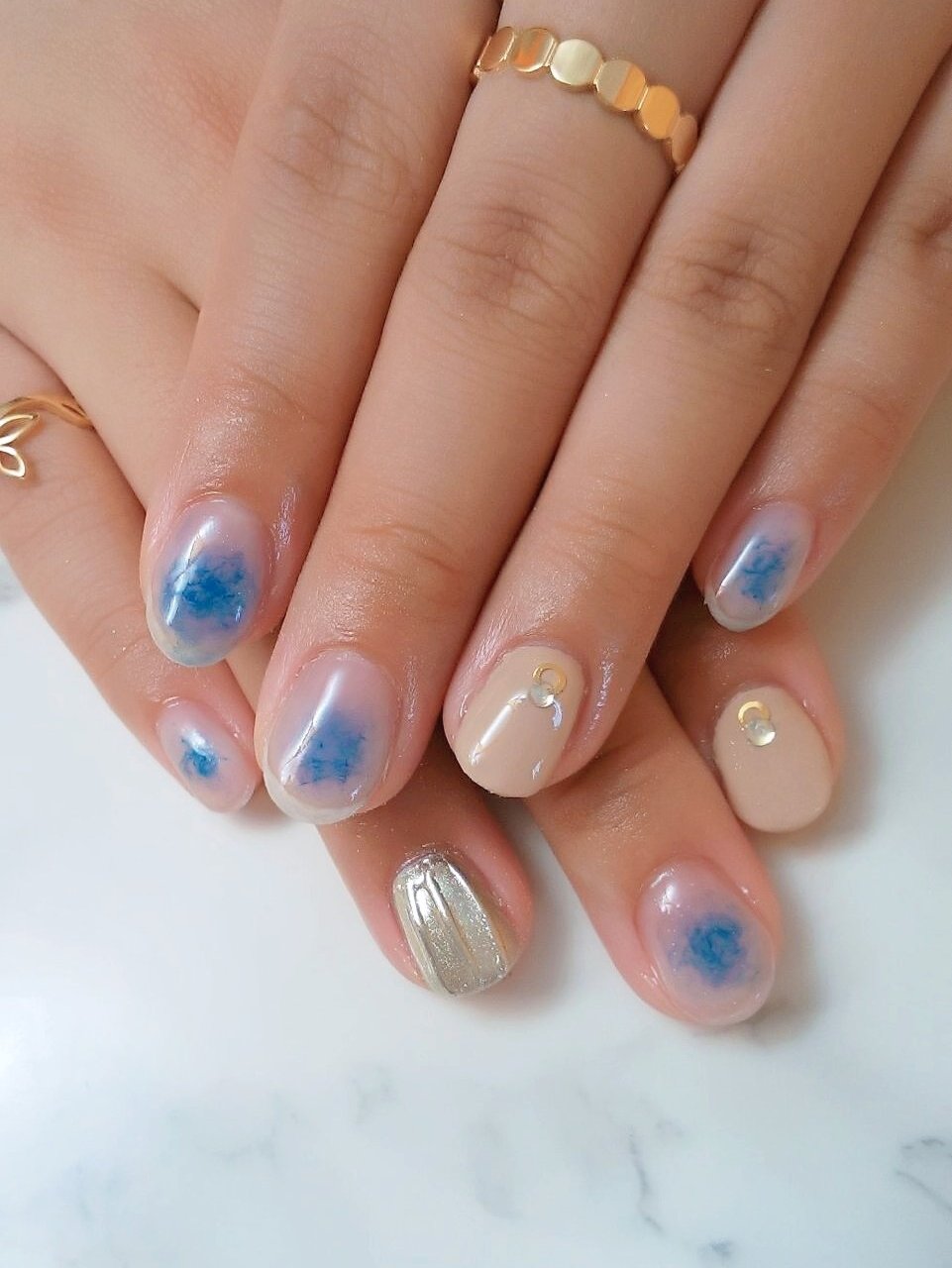 夏 ハンド シンプル クリア ブルー Beautysalonk エステ ネイルのネイルデザイン No ネイルブック