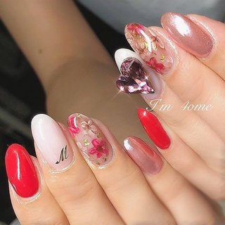 人気順｜ミラーネイル(ミラー)/#ハートスワロフスキーのネイルデザイン 