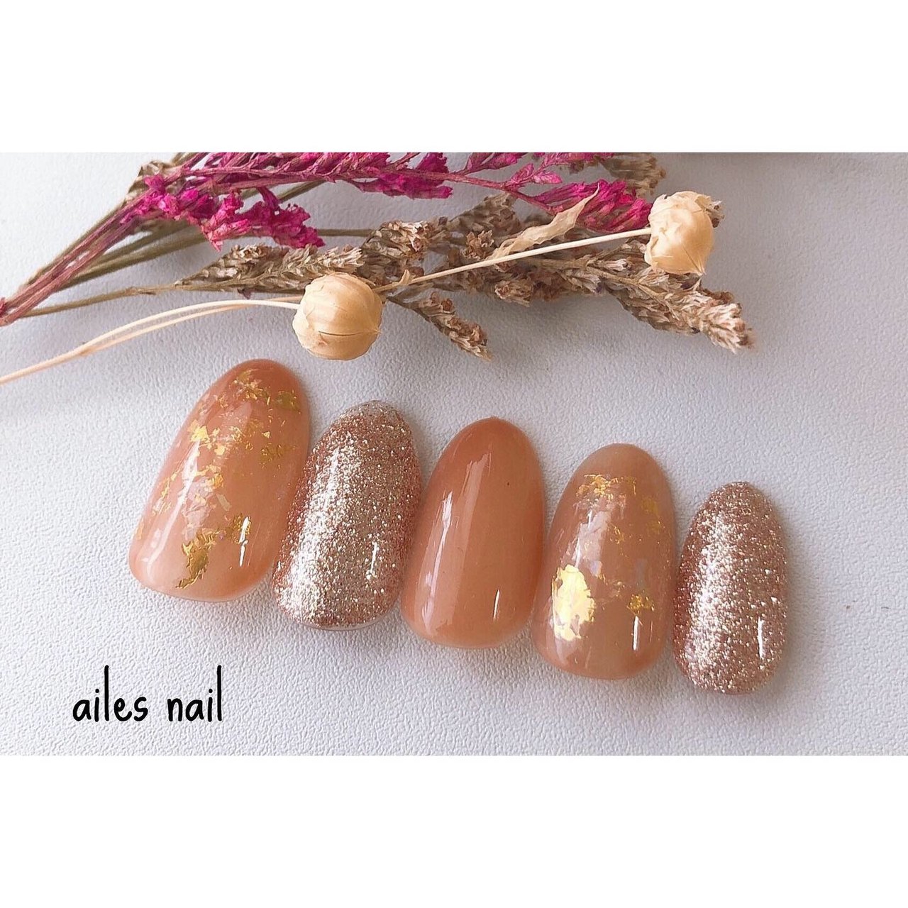 ハンド ラメ ブラウン ジェル ネイルチップ 府中 Ailes Nail エールネイルのネイルデザイン No ネイルブック