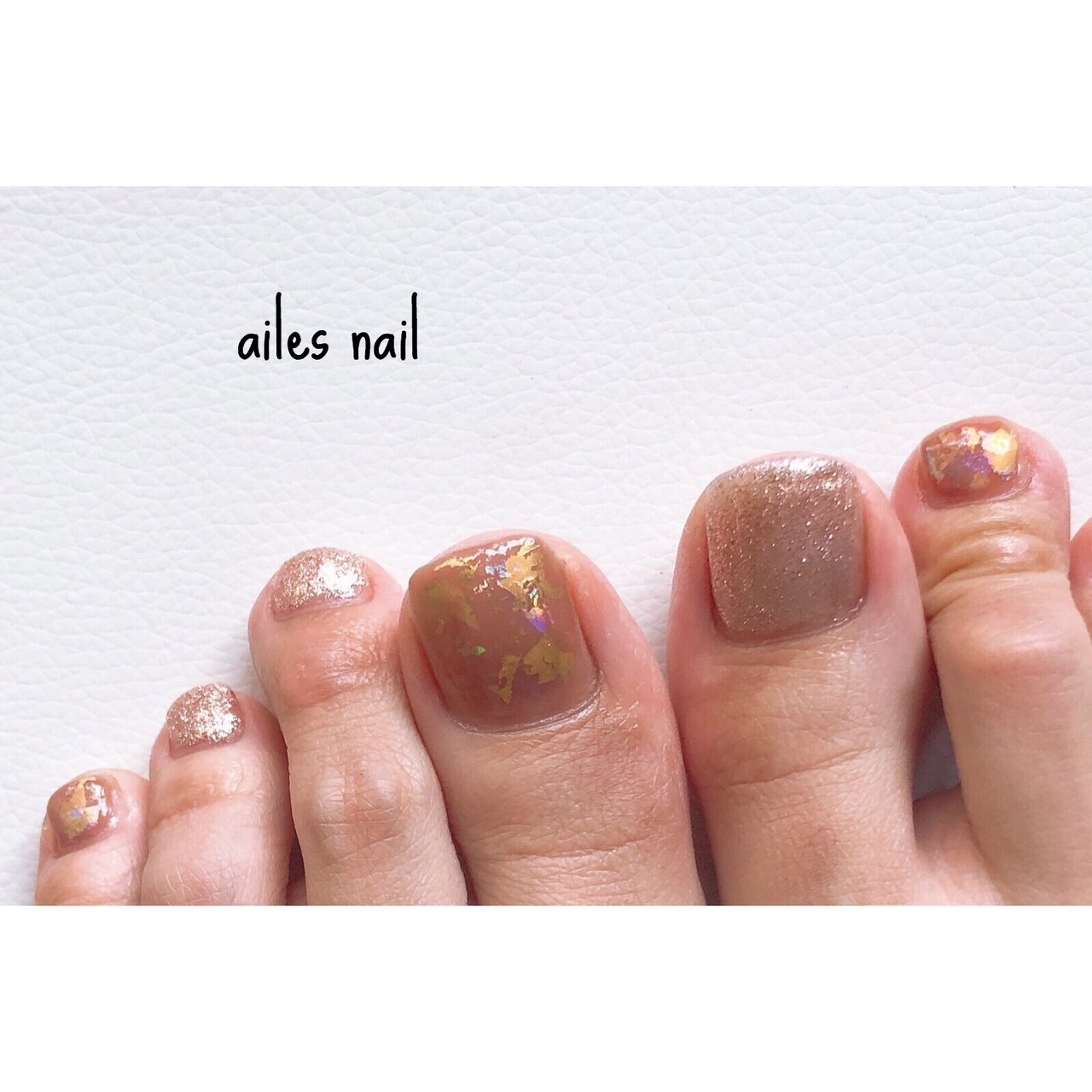 ハンド ラメ ブラウン ジェル ネイルチップ 府中 Ailes Nail エールネイルのネイルデザイン No ネイルブック