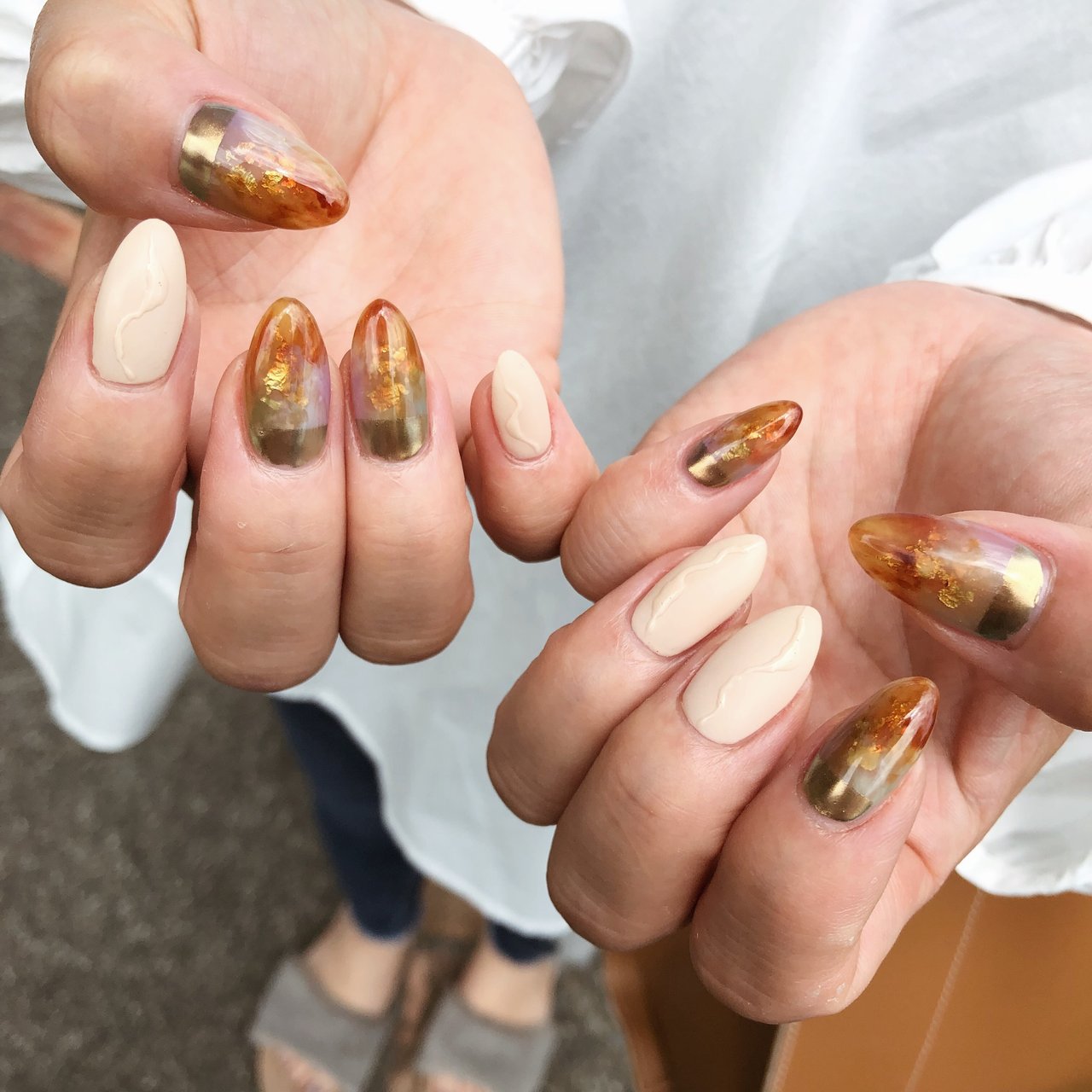 夏 秋 ハンド タイダイ ニュアンス Nail Room Shimmer シマー のネイルデザイン No ネイルブック