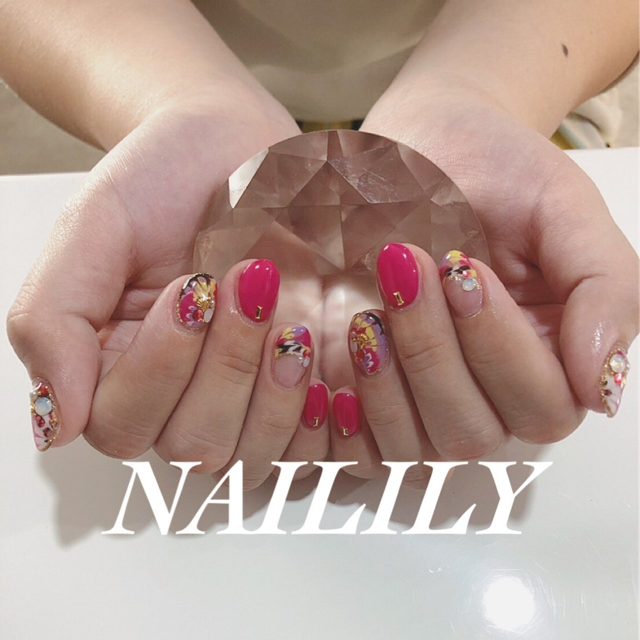 夏 ハンド ミディアム ピンク ジェルネイル Naililyのネイルデザイン No ネイルブック