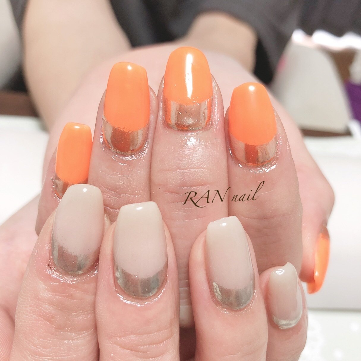 オールシーズン パーティー ハンド フレンチ ミラー Ran のネイルデザイン No ネイルブック