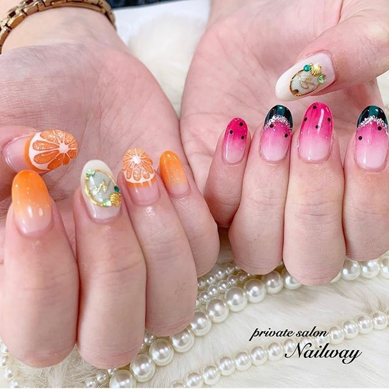 夏 旅行 ライブ ハンド トロピカル Privatesalon Nailwayのネイルデザイン No ネイルブック