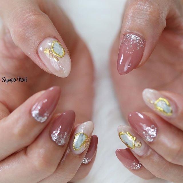 オールシーズン ハンド 大理石 ニュアンス ホワイト Sympa Nailのネイルデザイン No ネイルブック