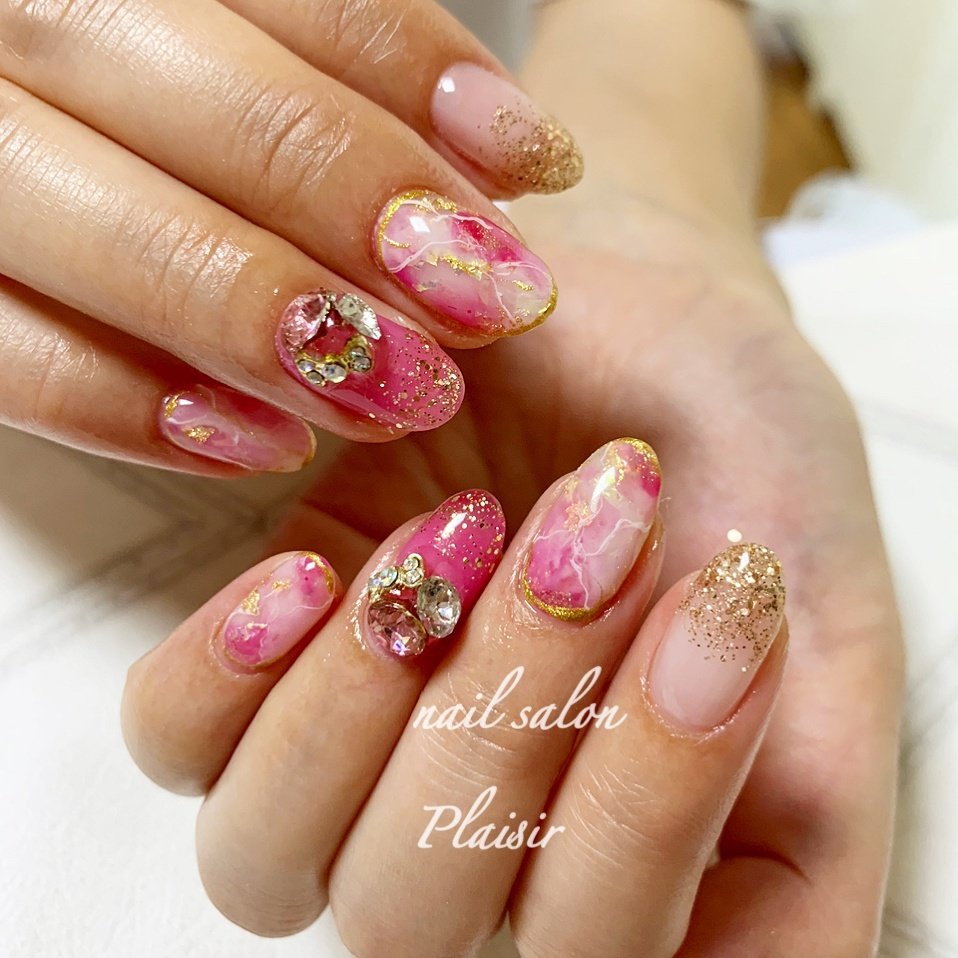 オールシーズン 海 デート ハンド ラメ 日野市nail Salon Plaisir プレジール のネイルデザイン No ネイル ブック