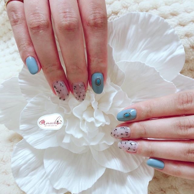 夏 ハンド ミディアム ターコイズ ジェル いおりんのネイルデザイン No ネイルブック