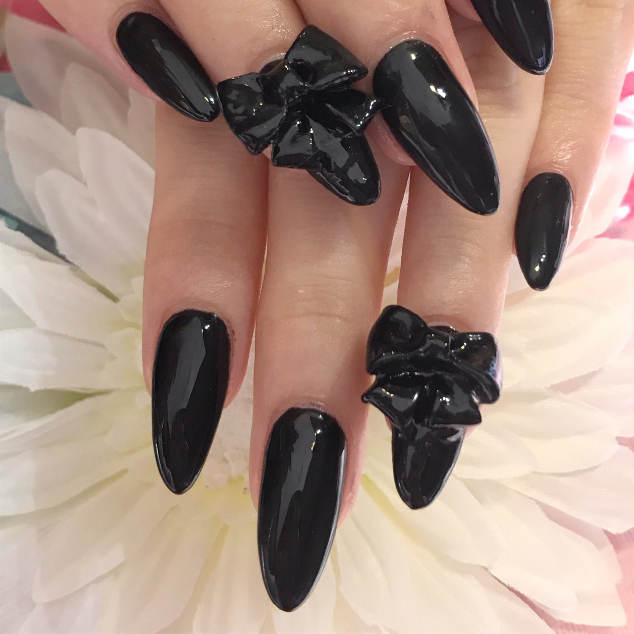 オールシーズン/ハンド/シンプル/リボン/ミディアム - YUN 💅のネイル