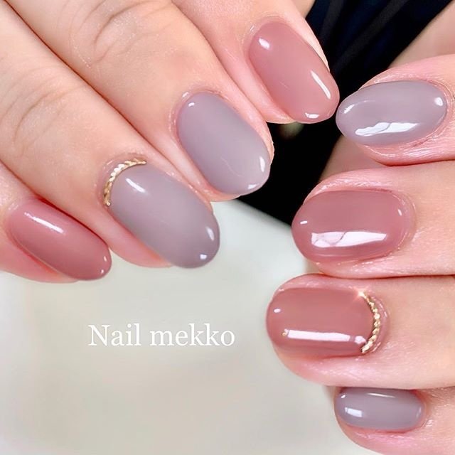 ハンド シンプル ワンカラー ピンク グレー Nail Mekkoのネイルデザイン No 4573188 ネイルブック