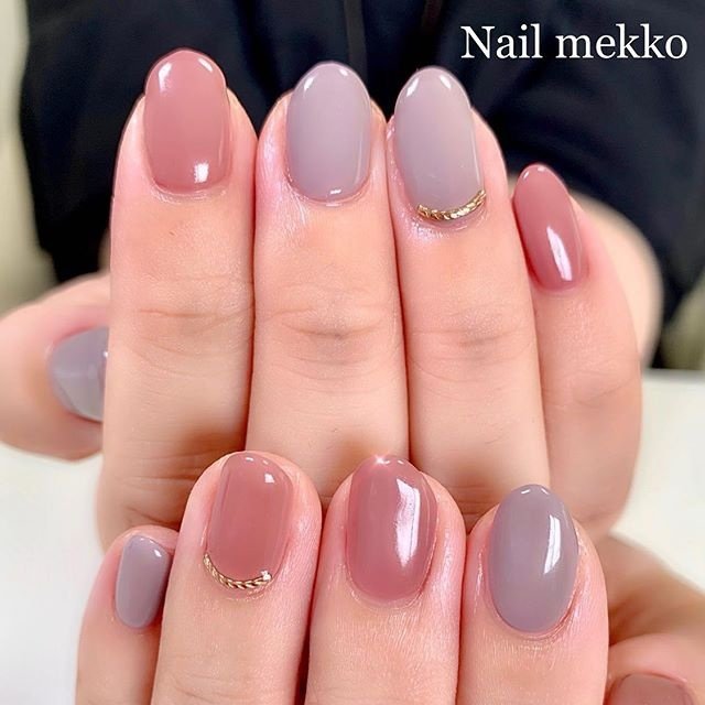 ハンド シンプル ワンカラー ピンク グレー Nail Mekkoのネイルデザイン No ネイルブック