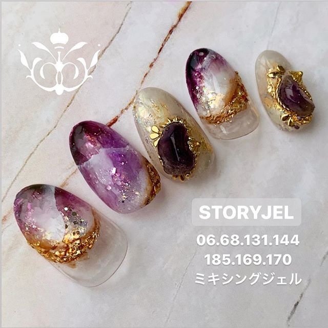 秋 オールシーズン ハンド 大理石 ミディアム 大野 恵里奈 Naillessonのネイルデザイン No ネイルブック