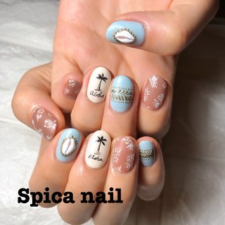 人気順｜リゾート/水色/#Spica_nailのネイルデザイン｜ネイルブック