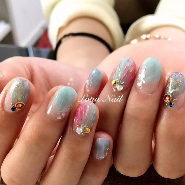 夏 海 リゾート 浴衣 ハンド 奈奈のネイルデザイン No ネイルブック