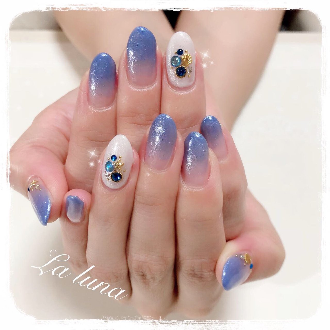 夏 海 リゾート ハンド シンプル 静岡市清水区大人可愛い パラジェル登録サロン La Luna ラ ルーナ のネイル デザイン No ネイルブック