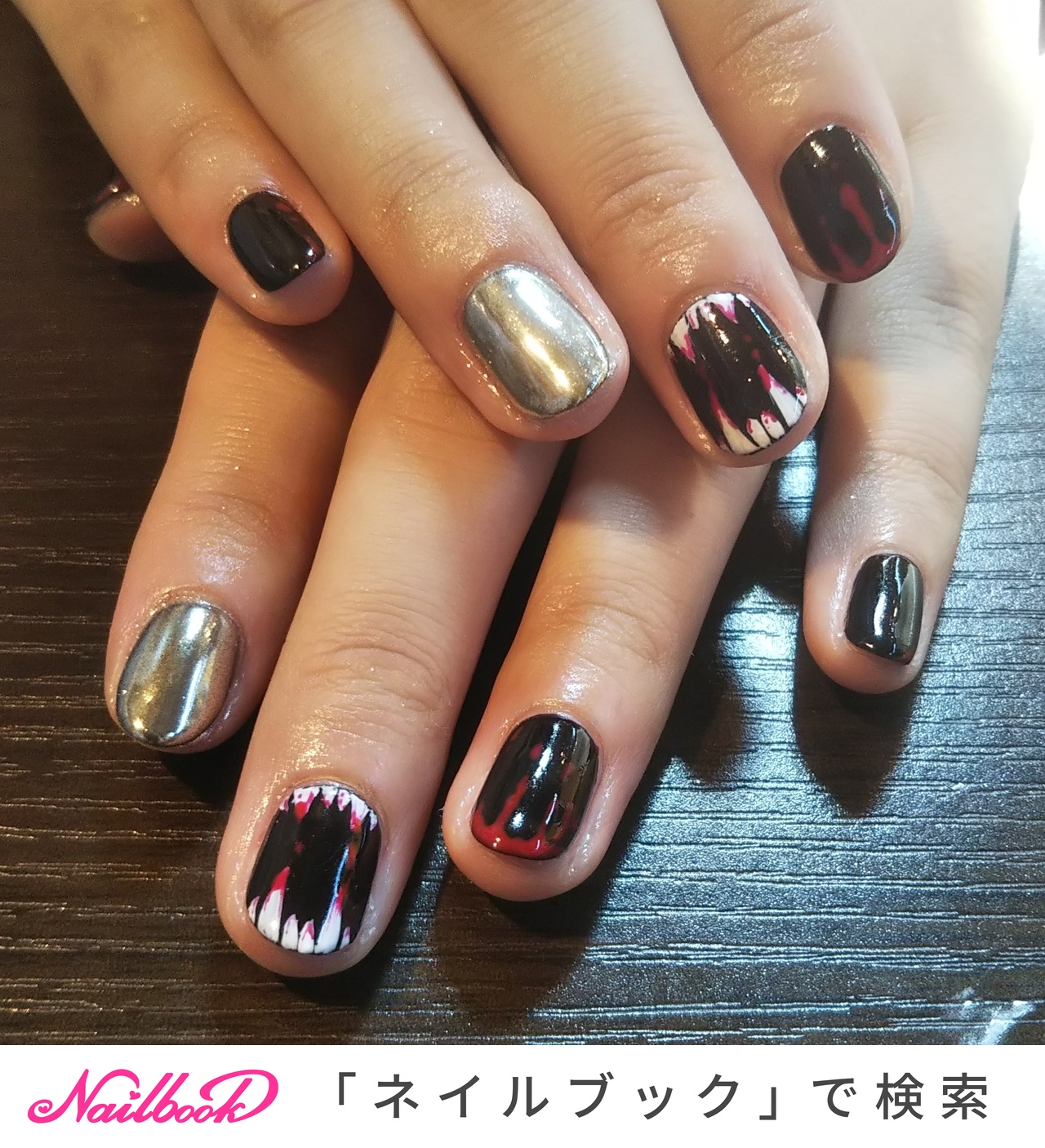 オールシーズン ハロウィン ハンド ミラー ロック Sayaのネイルデザイン No ネイルブック