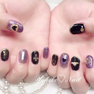 パープル ブラック ゴージャスネイルのネイルデザイン ネイルブック