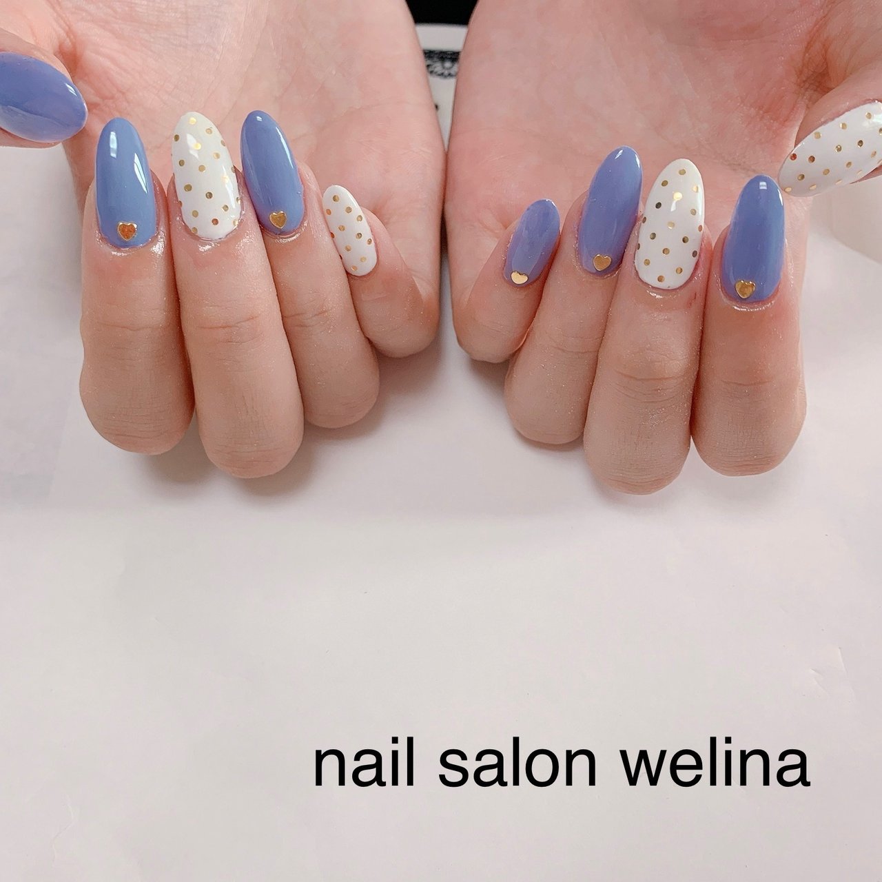 オールシーズン ハンド ドット ロング ホワイト Nailsalonwelinaの