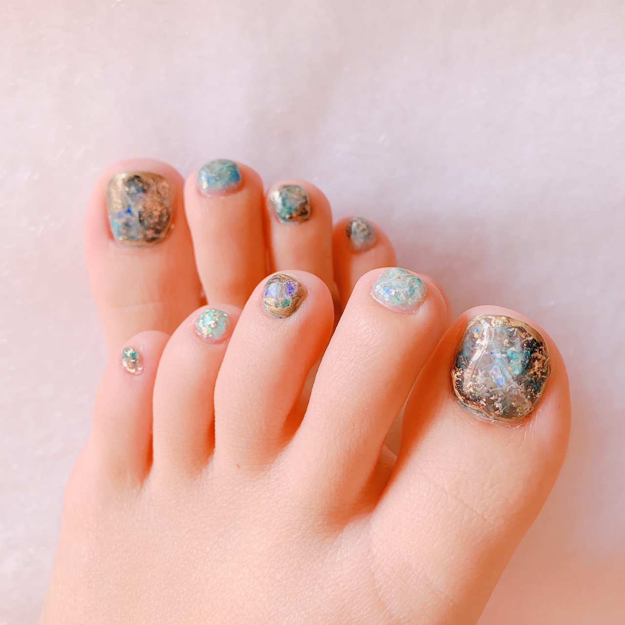 夏 海 リゾート フット ホログラム Ris Selfのネイルデザイン No ネイルブック