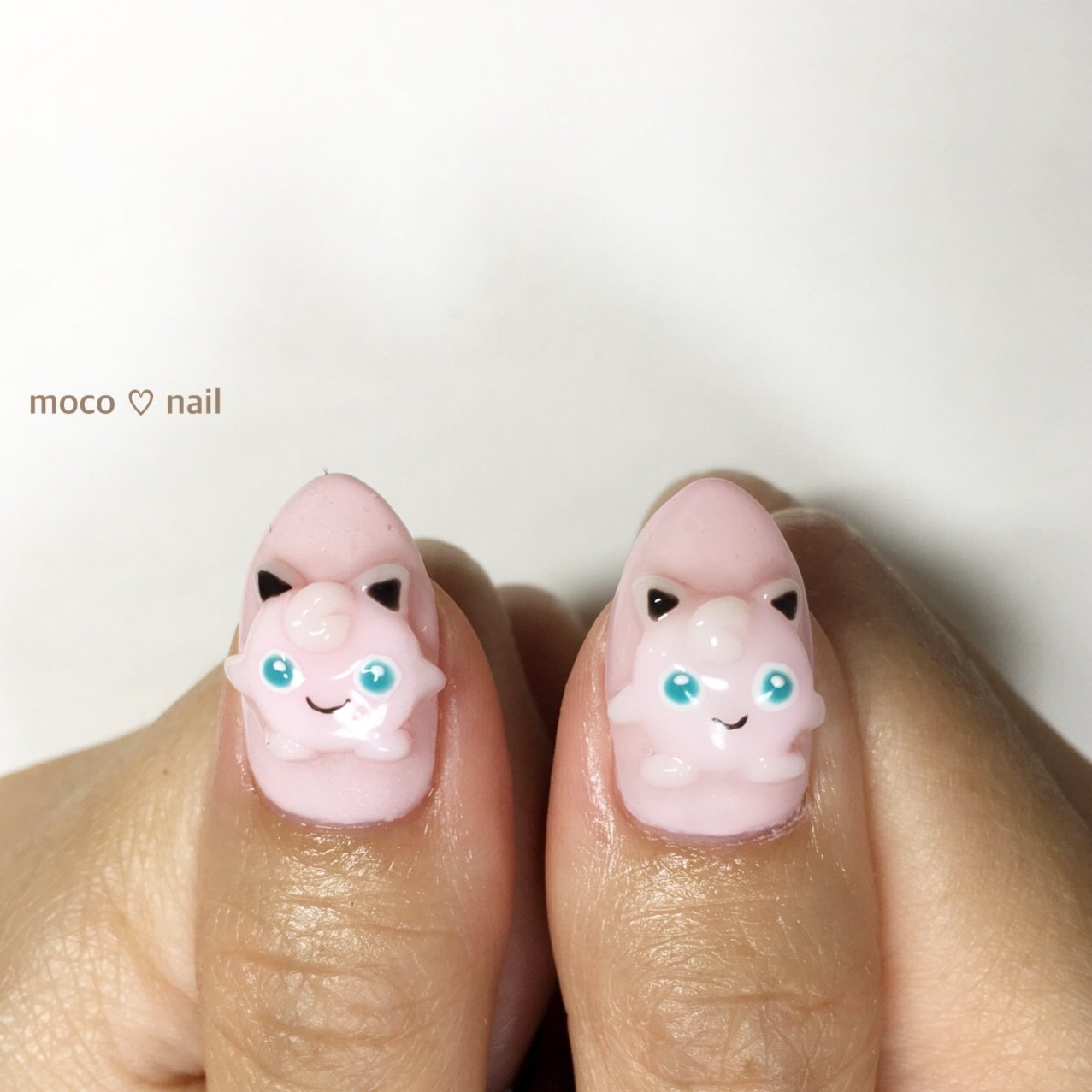 オールシーズン ハンド ハート キャラクター シースルー Moco Nailのネイルデザイン No ネイルブック