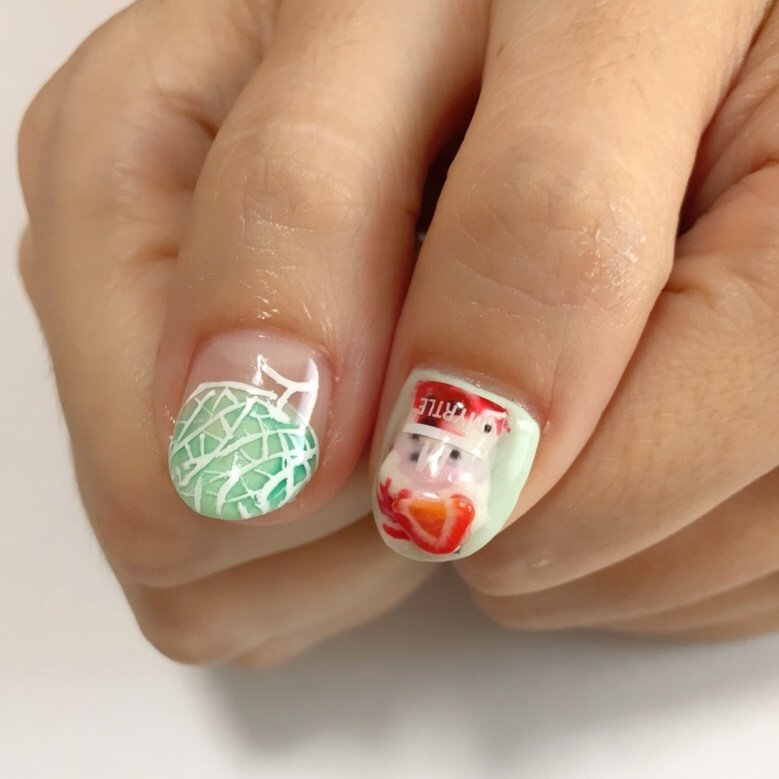 春 夏 オールシーズン 変形フレンチ トロピカル Style8のネイルデザイン No ネイルブック