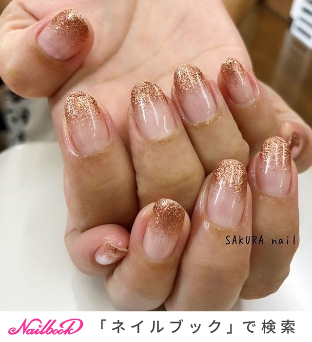 グラデーション ラメ ブラウン Sakura Nailのネイルデザイン No ネイルブック