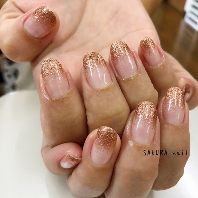 グラデーション ラメ ブラウン Sakura Nailのネイルデザイン No ネイルブック