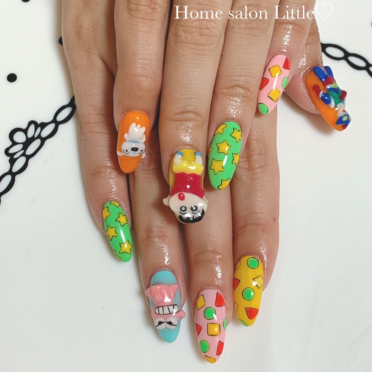 ハンド/痛ネイル/キャラクター/3D/ロング - ホームサロンLITTLEの