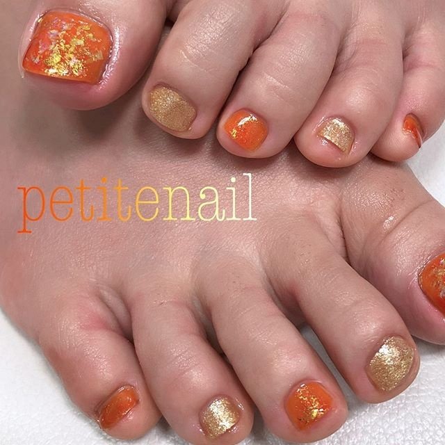 夏 秋 フット シンプル ワンカラー Petitenail プチネイル のネイルデザイン No ネイルブック