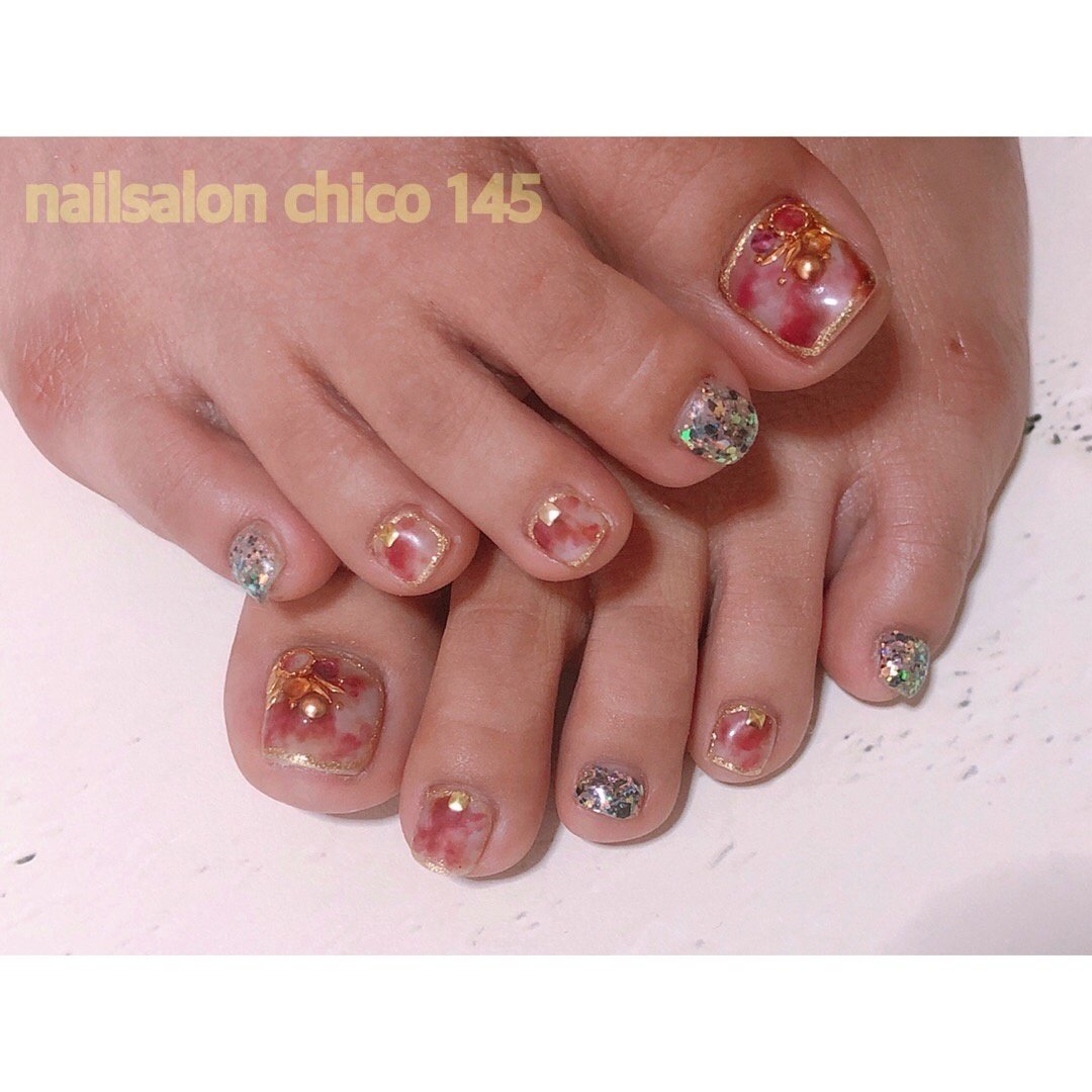 秋 冬 デート 女子会 フット Nail Salon Chicoのネイルデザイン No ネイルブック