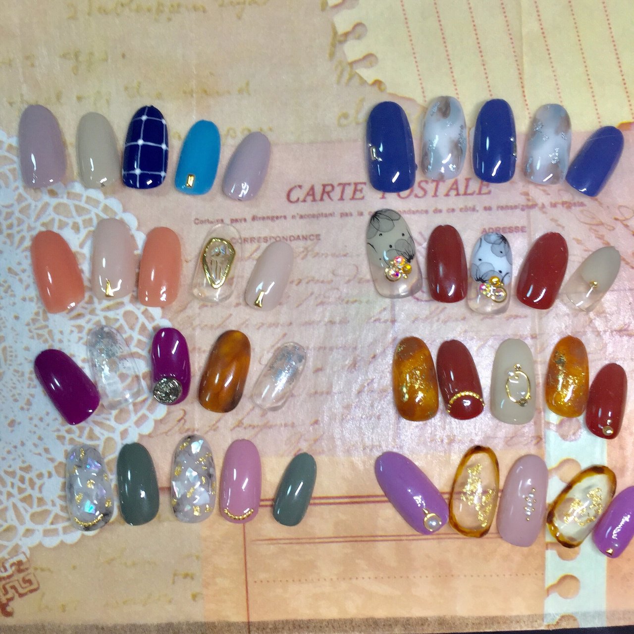 秋 ハンド チェック タイダイ たらしこみ ｌa Beaute ラ ボーテ のネイルデザイン No ネイルブック