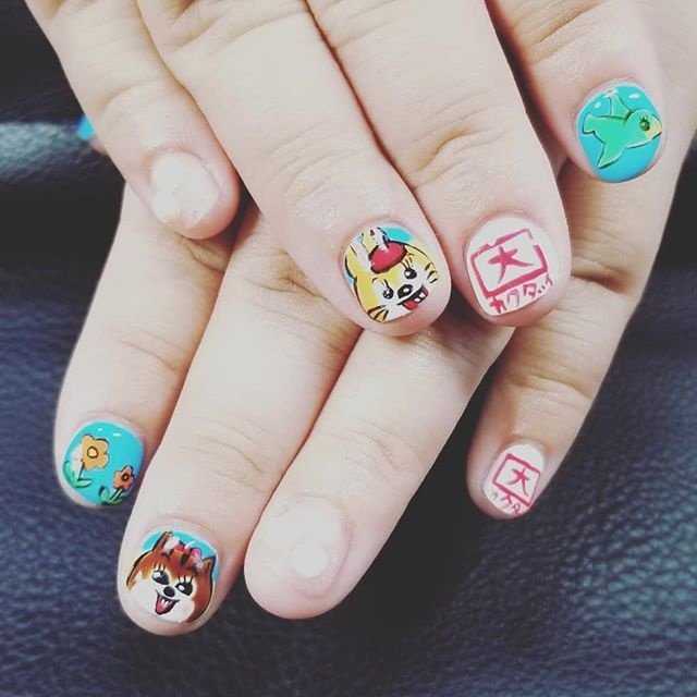 オールシーズン 女子会 ハンド キャラクター ショート Nail Salon Ohanaのネイルデザイン No ネイルブック