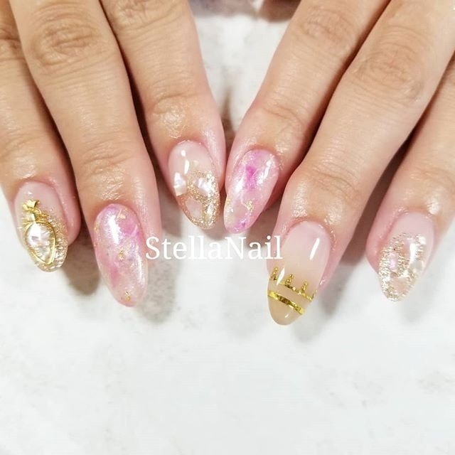 オールシーズン デート 女子会 ハンド 大理石 Stella Nailのネイルデザイン No 4593640 ネイルブック