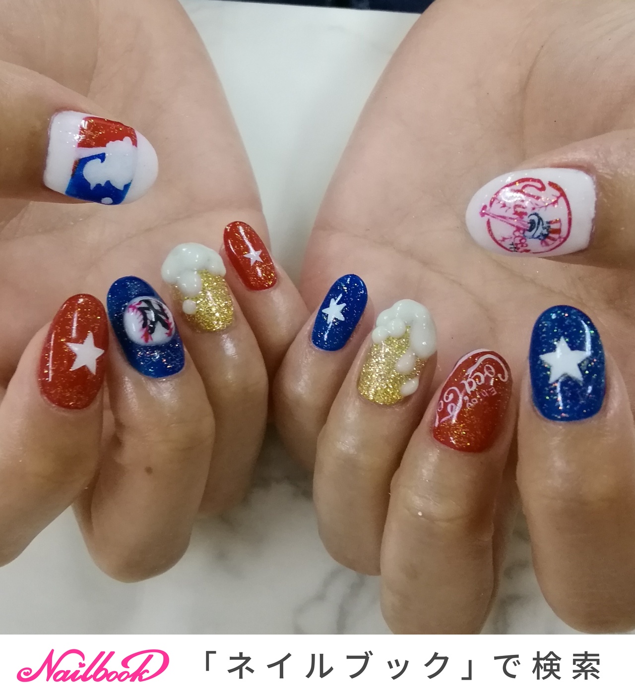ニューヨークヤンキースのネイルデザイン ネイルブック