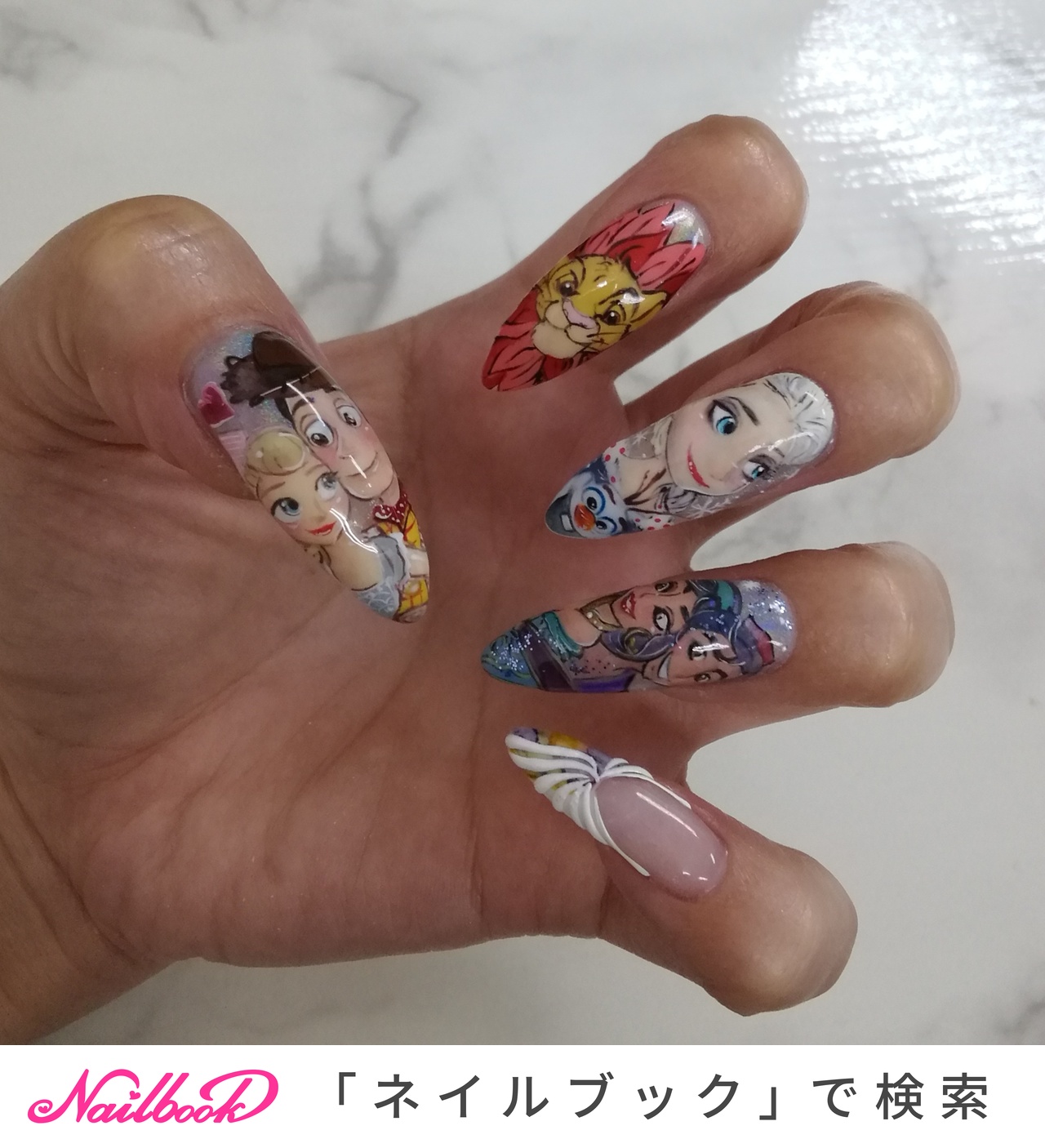 ディズニーネイル④ ディズニープリンセス アクアネイルスタジオ きらめきDX