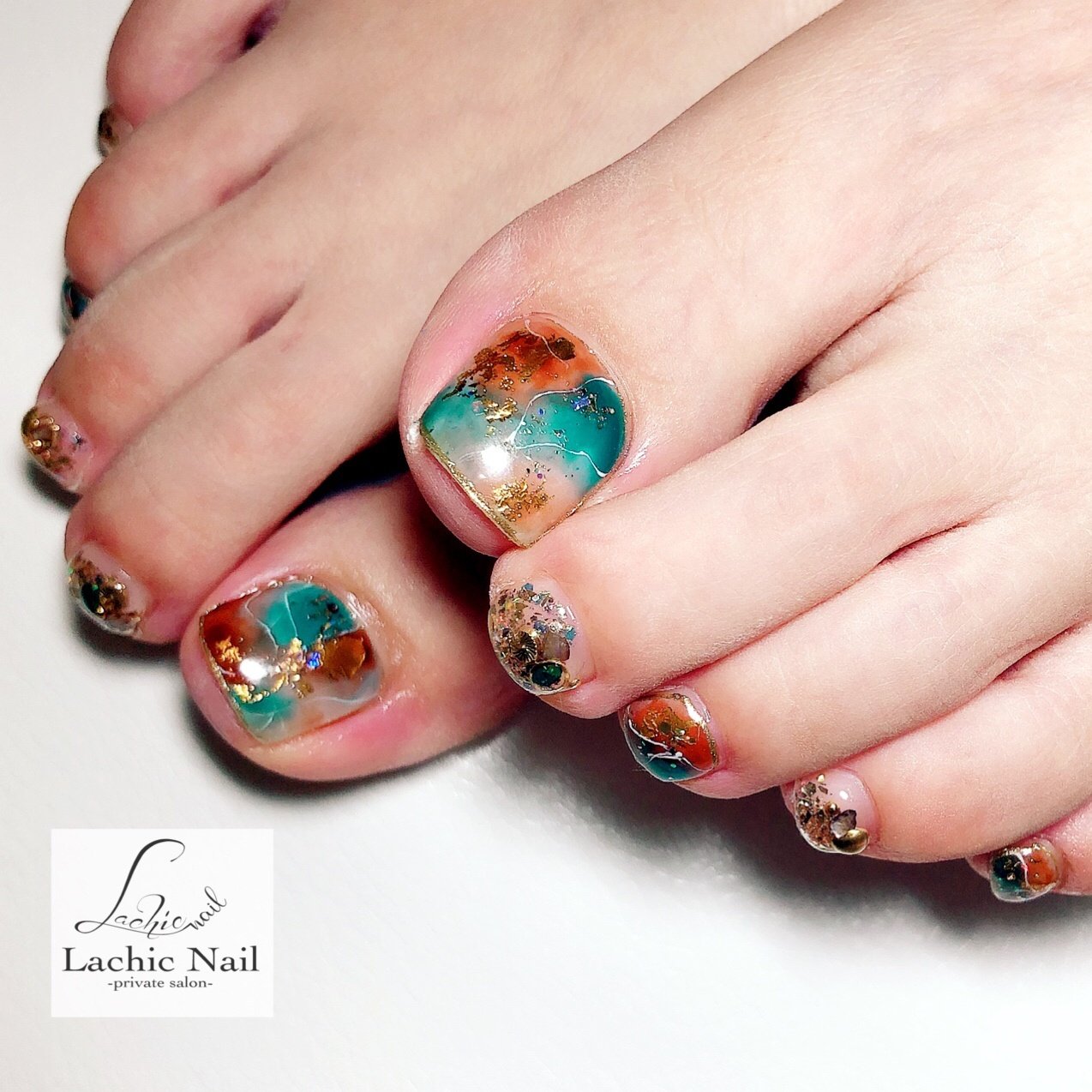 秋 海 リゾート デート フット Lachicnailのネイルデザイン No ネイルブック