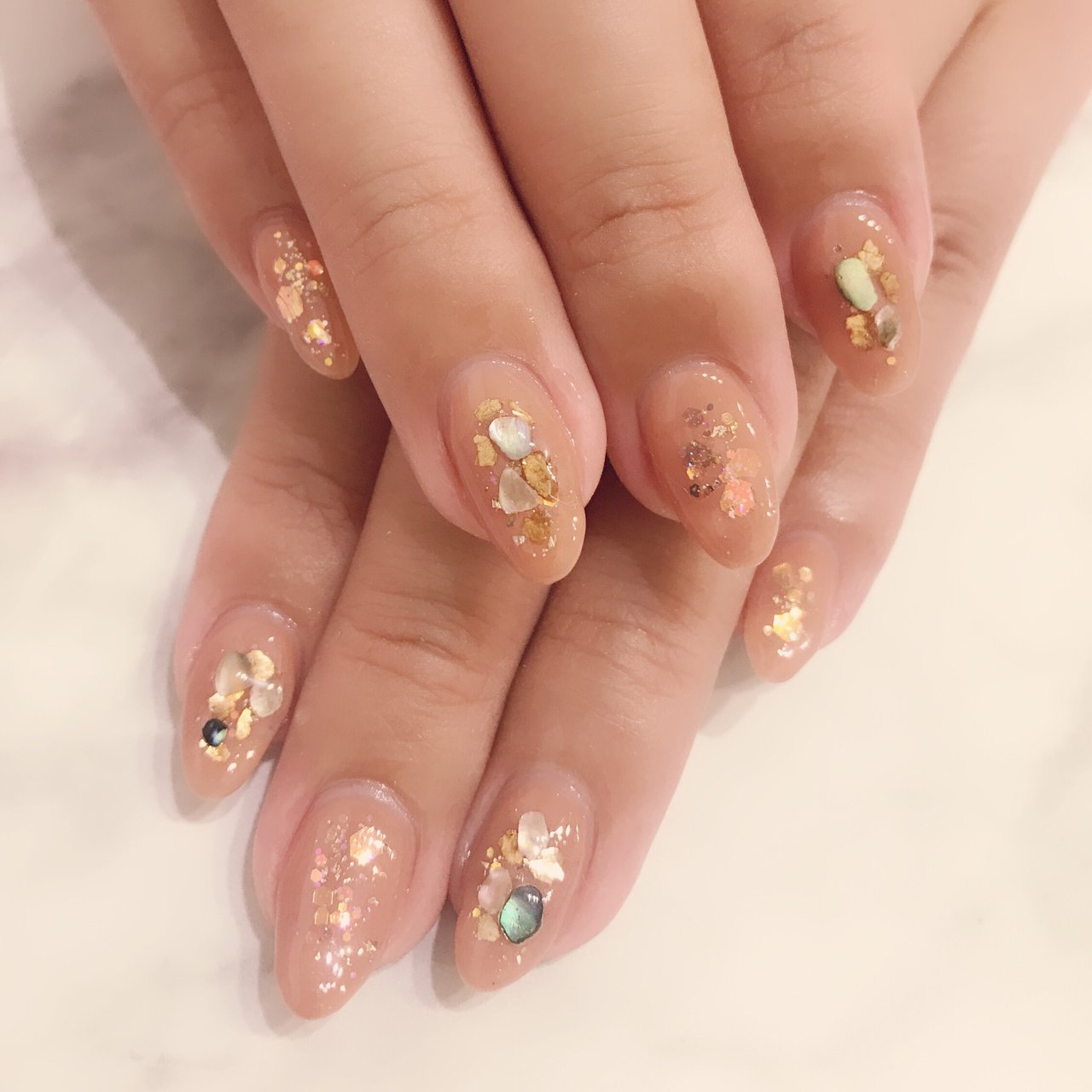 秋 オールシーズン ハンド ホログラム ラメ Leciel Nail 豊田市ネイルサロン のネイルデザイン No ネイルブック