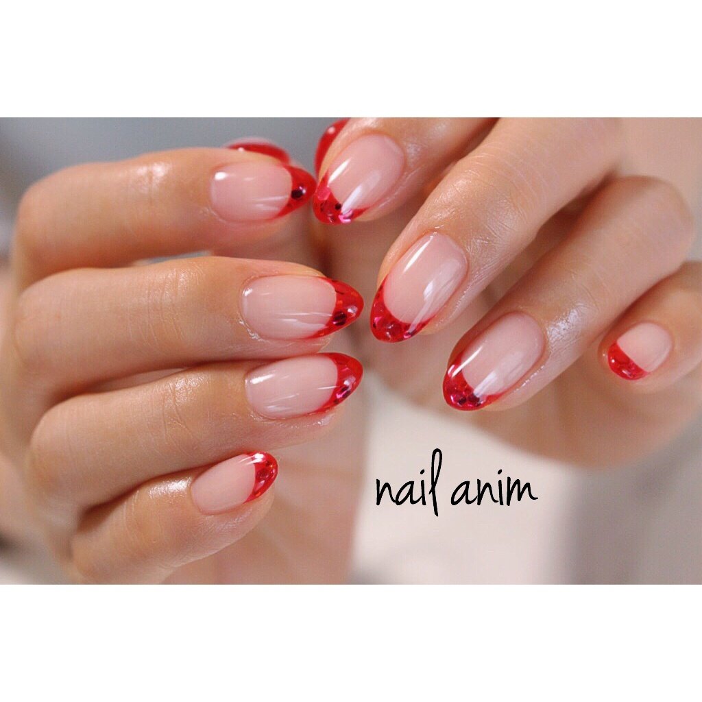 秋 冬 ハンド フレンチ ホログラム Nail Animのネイルデザイン No ネイルブック