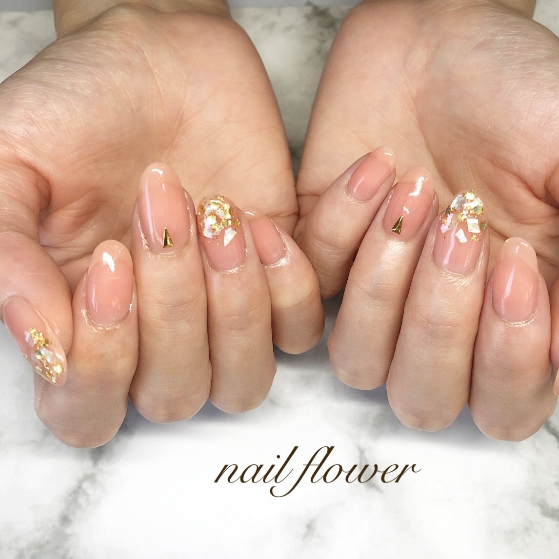 クリア ピンク ジェル お客様 Nail Flower ネイルフラワー 中野新橋 のネイルデザイン No ネイルブック