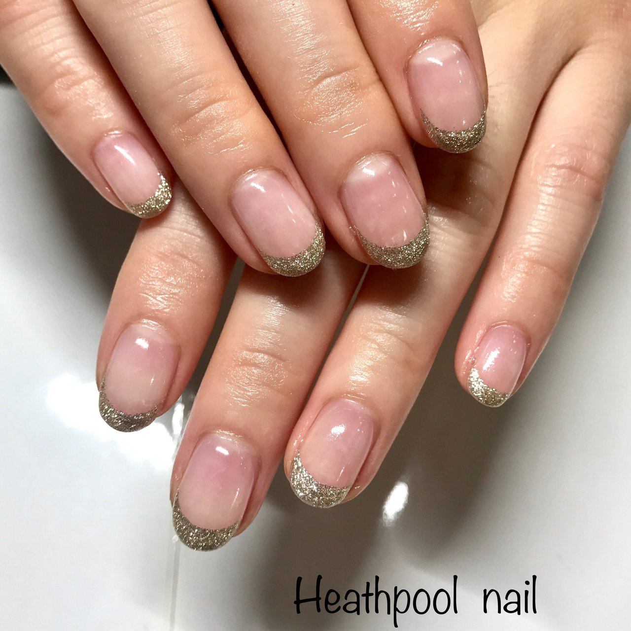 ハンド フレンチ ゴールド シルバー ジェル Heathpoolnailのネイルデザイン No ネイルブック