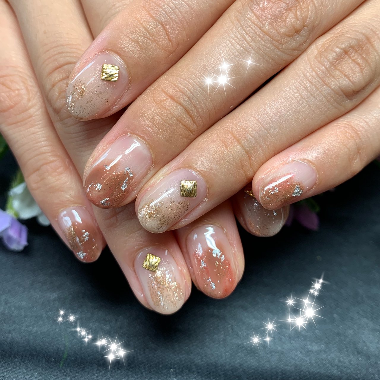 秋 ハンド グラデーション ショート ブラウン シエル金沢市 金谷和美