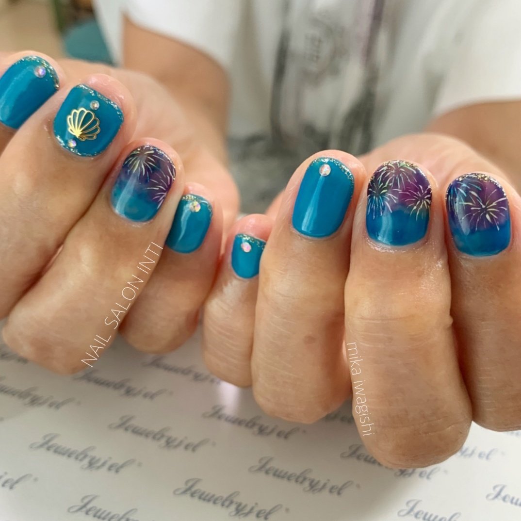 夏 旅行 リゾート 浴衣 ハンド Nailsalon Inti 岩岸美華 のネイルデザイン No ネイルブック