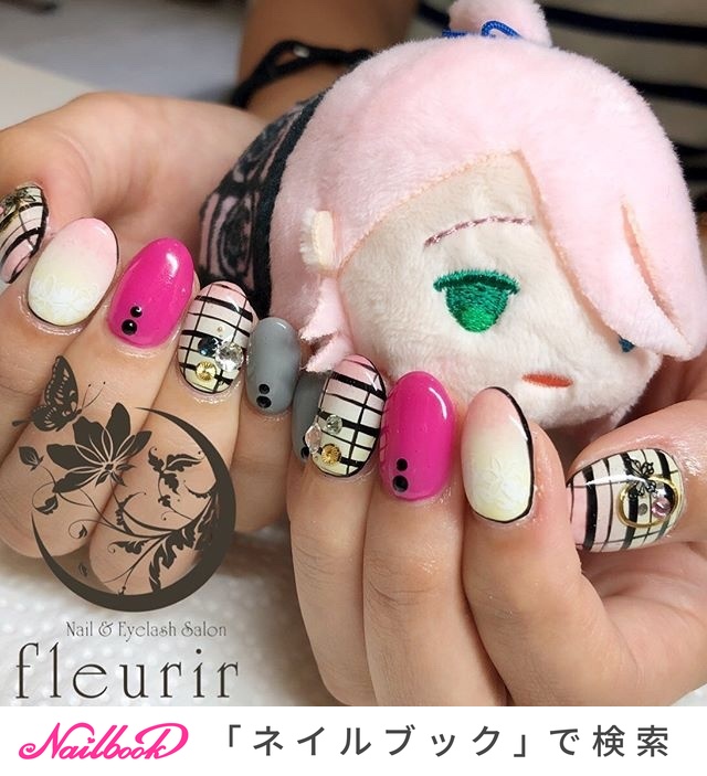 ライブ ハンド 痛ネイル ピンク イエロー Fleurirのネイルデザイン No ネイルブック